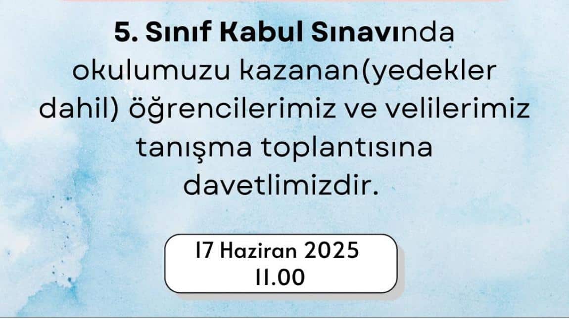 Tanışma ve Bilgilendirme Toplantısı